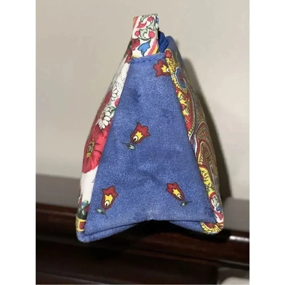 MARAT D’AVIGNON Floral Red White Blue French Artisan Cosmetic Toiletry Bag